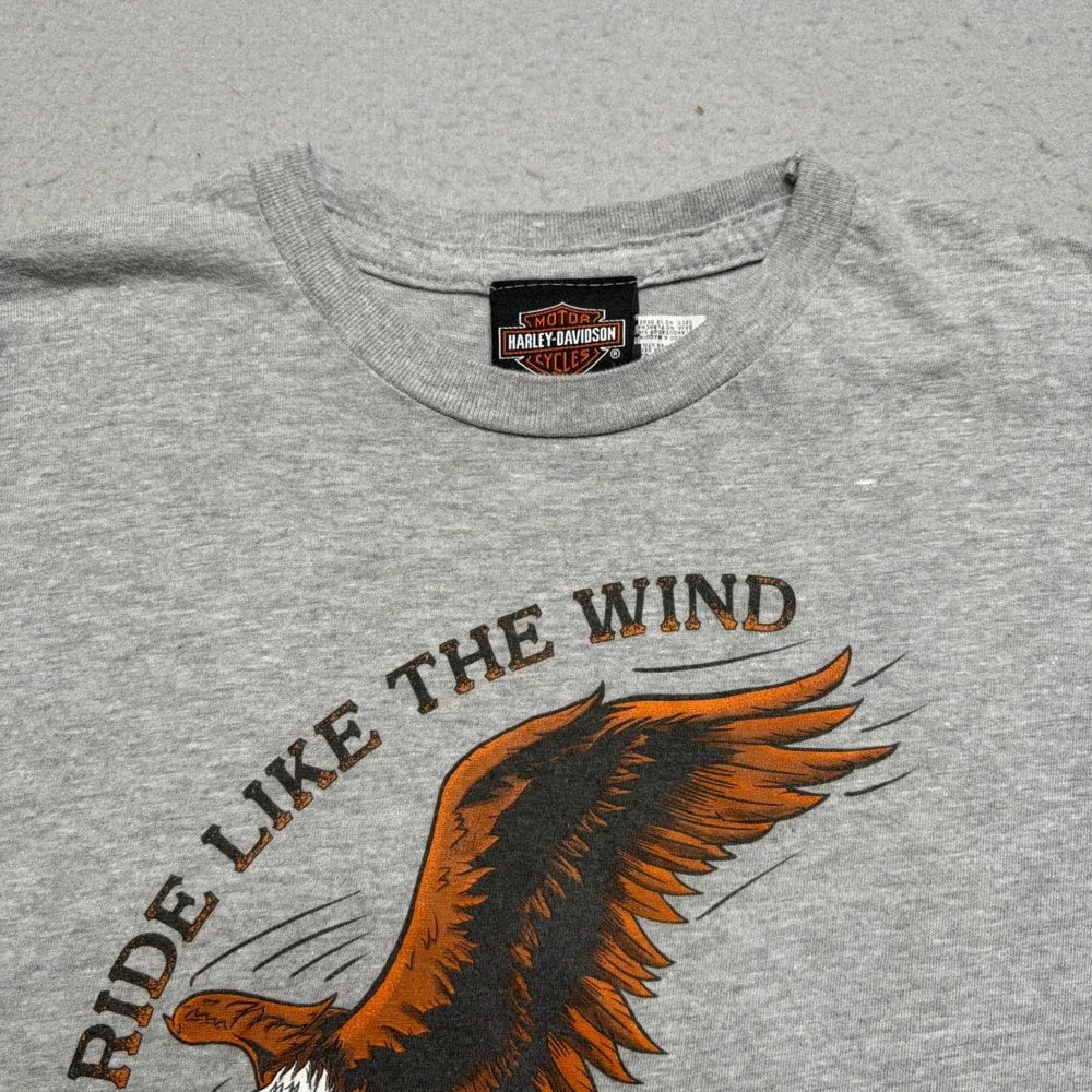 Harley-Davidson Graphic T-Shirt Kids Youth L Ride‎ Like The Wind Deadwood Y2K